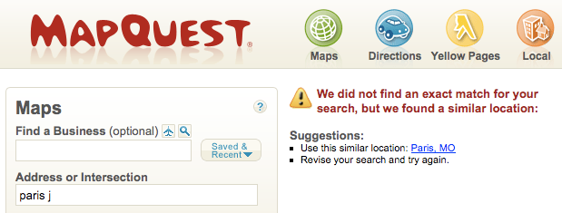 MapQuest geolocation