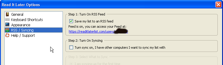 feed in readitlater