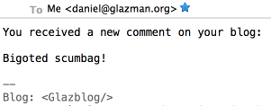 insult received by email