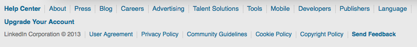 LinkedIn's footer