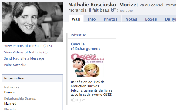 NKM sur Facebook