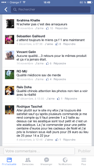 Sur Facebook, pas pareil...