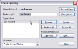 spellchecker's dialog
